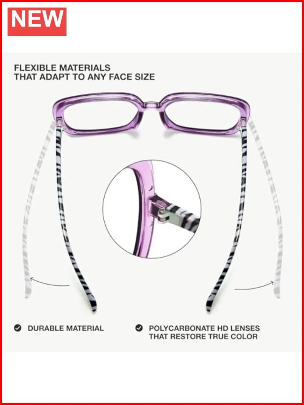 Oversized Blue Light Glasses Women Retro Fashion Computer Glasses Anti-Glare